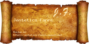 Jentetics Fanni névjegykártya